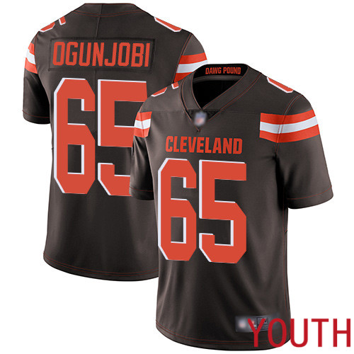 Cleveland Browns Larry Ogunjobi Youth Brown Limited Jersey 65 NFL Football Home Vapor Untouchable